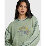 Billabong Billabong Women's All The Days Kendal Crew Fleece Dark Olive XS Womens Pull Over Hoodies