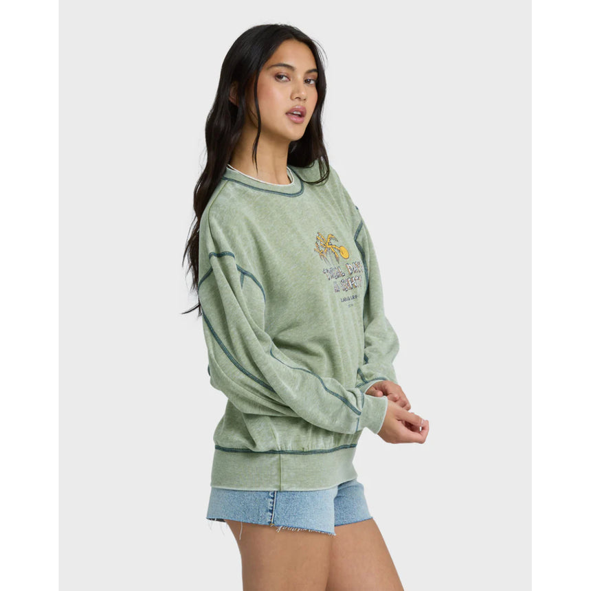 Billabong Billabong Women's All The Days Kendal Crew Fleece Dark Olive XS Womens Pull Over Hoodies