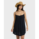Billabong Billabong Women's Beach Song Solid Mini Cover- Up Dress - Black Sands Black Sands XS Womens Short Dresses