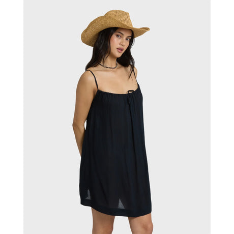 Billabong Billabong Women's Beach Song Solid Mini Cover- Up Dress - Black Sands Black Sands XS Womens Short Dresses