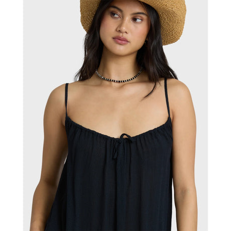 Billabong Billabong Women's Beach Song Solid Mini Cover- Up Dress - Black Sands Black Sands XS Womens Short Dresses