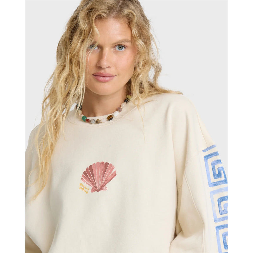 Billabong Billabong Women's Carnival Kendal Crewneck Sweatshirt - White Cap White Cap XS Womens Pull Over Hoodies