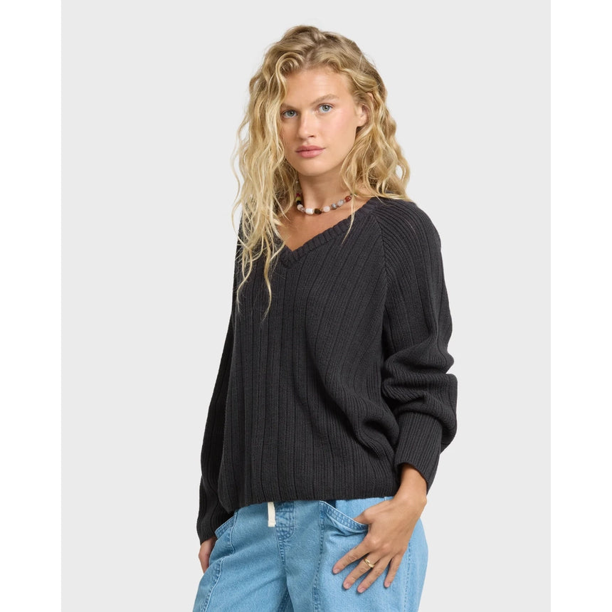 Billabong Billabong Women's Dallas Sweater - Black Sands Black Sands XS Womens Sweaters