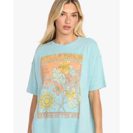 Billabong Billabong Women's Daylight Blooms Short Sleeve T-Shirt - Misty Blue Misty Blue XS Womens T-Shirts