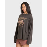 Billabong Billabong Women's Familiar Roads Long Sleeve Tee - Off Black Off Black XS Womens Long Sleeve Shirts