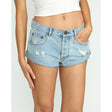 Billabong Billabong Women's Get Low Denim Shorts - Light Wash Destroy Light Wash Destroy 25-OWN Womens Jean Shorts