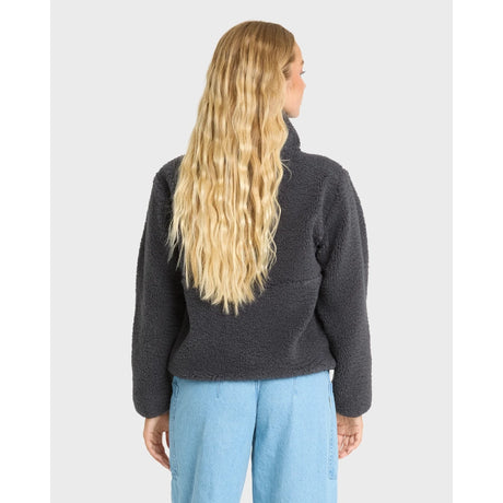 Billabong Billabong Women's Horizon Sherpa Mock Neck Half Zip Sweatshirt - Black Sands Black Sands XS Womens Zip Up Hoodies