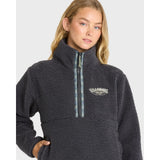 Billabong Billabong Women's Horizon Sherpa Mock Neck Half Zip Sweatshirt - Black Sands Black Sands XS Womens Zip Up Hoodies