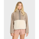 Billabong Billabong Women's Horizon Sherpa Mock Neck Half Zip Sweatshirt - Cobblestone Cobblestone XS Womens Zip Up Hoodies