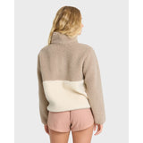 Billabong Billabong Women's Horizon Sherpa Mock Neck Half Zip Sweatshirt - Cobblestone Cobblestone XS Womens Zip Up Hoodies