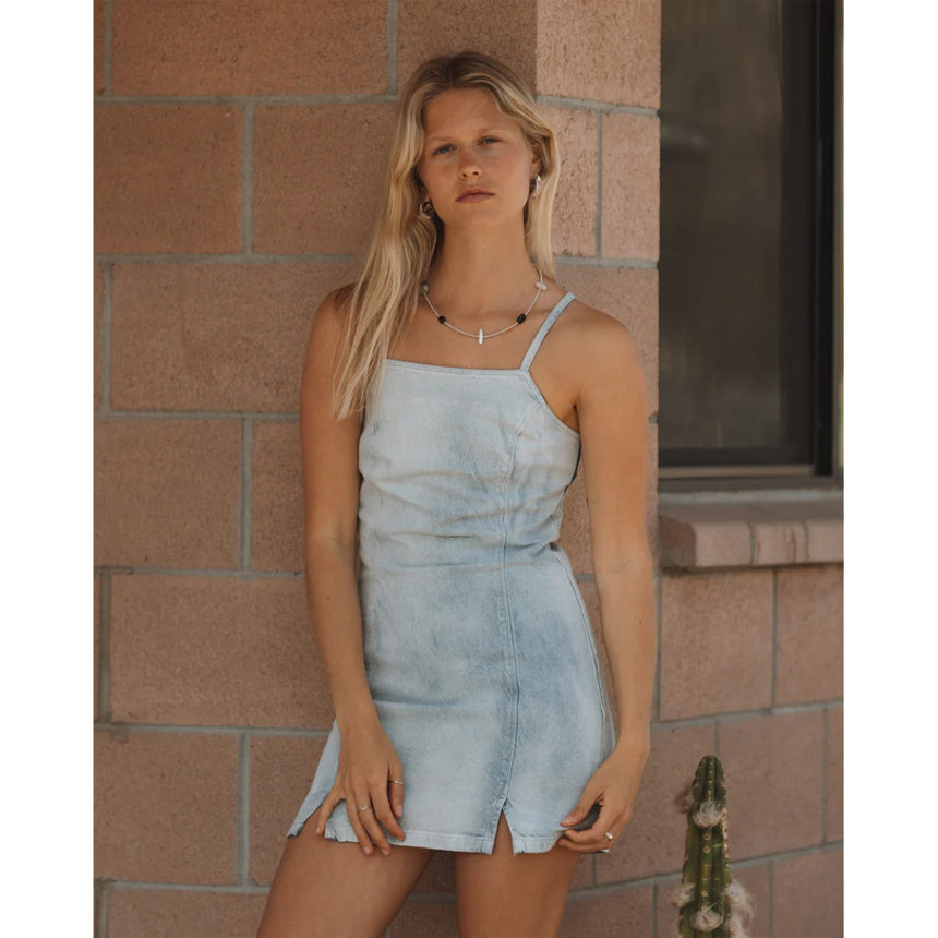 Billabong Billabong Women's Jade Salt Washed Denim Dress Blue Mist S Womens Dresses
