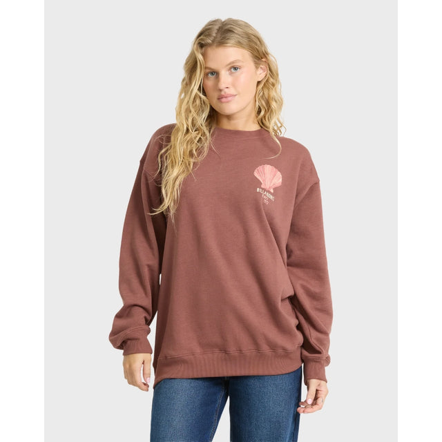 Billabong Billabong Women's Light In View Crewneck Fleece - Espresso Espresso XS Womens Pull Over Hoodies