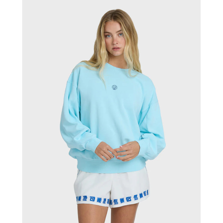 Billabong Billabong Women's Sainbel Kendal Crew Fleece Pool Blue S Womens Pull Over Hoodies