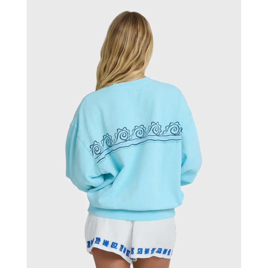 Billabong Billabong Women's Sainbel Kendal Crew Fleece Pool Blue S Womens Pull Over Hoodies