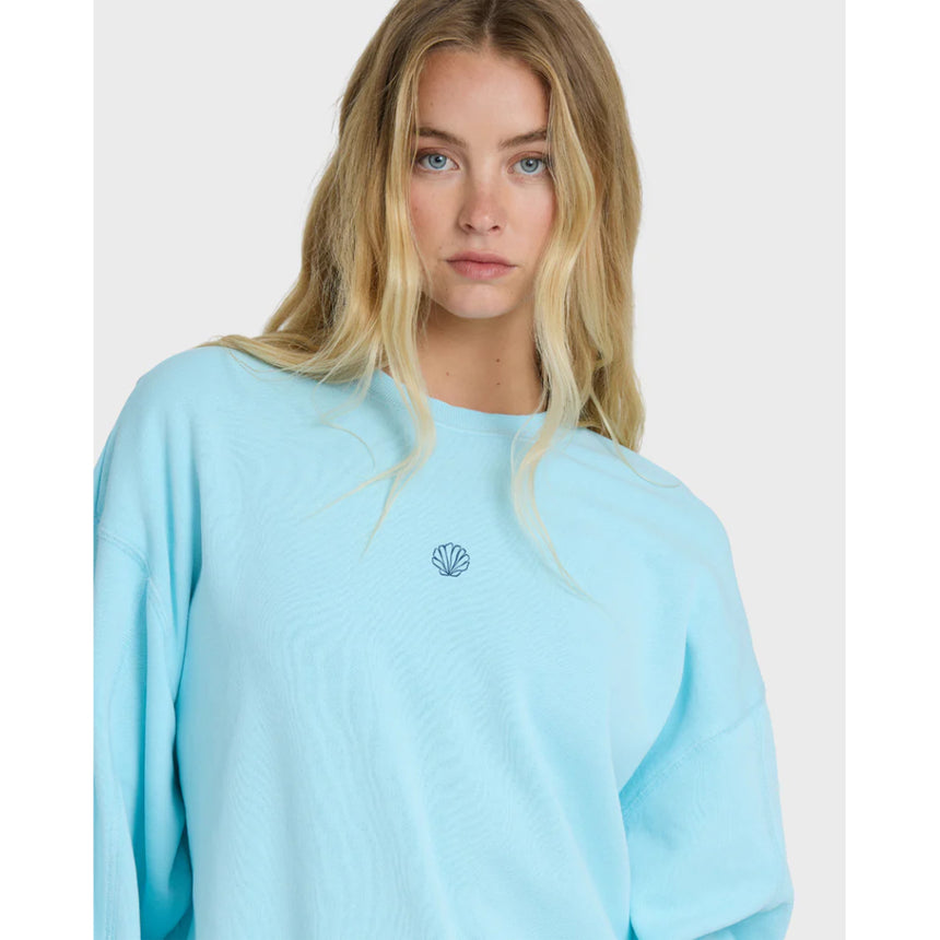 Billabong Billabong Women's Sainbel Kendal Crew Fleece Pool Blue S Womens Pull Over Hoodies