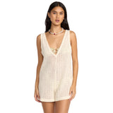 Billabong Billabong Women's Steller Time Knit Romper - White Cap White Cap XS Womens Rompers