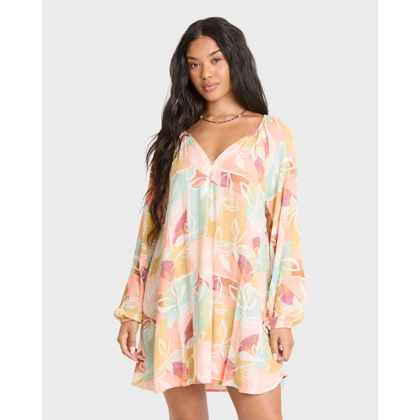 Billabong Billabong Women's Sweet Dreamer Mini Dress - Orange Multi Orange Multi XS Womens Short Dresses