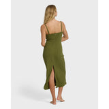 Billabong Billabong Women's Sweet Moves Midi Knit Dress Dark Olive S Womens Dresses