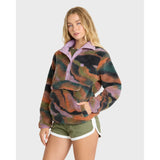 Billabong Billabong Women's Switchback Sherpa Half Snap Fleece Pullover - Black Multi Black Multi XS Womens Zip Up Hoodies