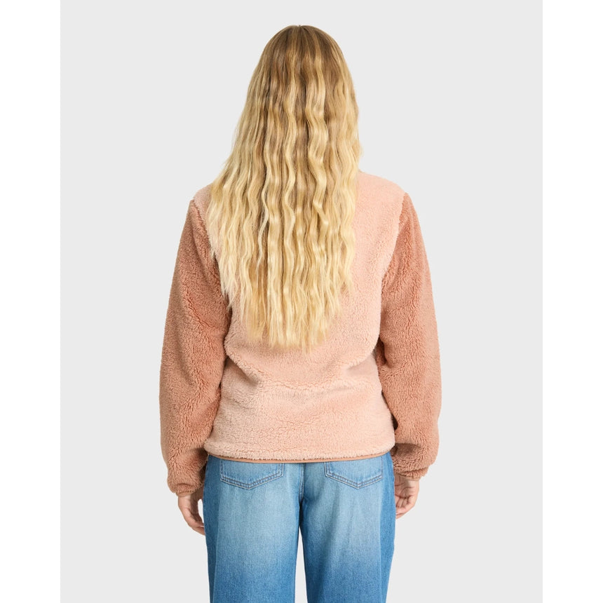 Billabong Billabong Women's Switchback Sherpa Half Snap Pullover - Sugar Almond Sugar Almond XS Womens Zip Up Hoodies
