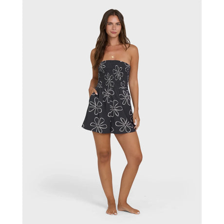 Billabong Billabong Women's Vacay All Day Printed Romper - Black Sands Black Sands XS Womens Rompers