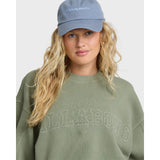 Billabong Billabong Women's Vibes Kendal Crew Fleece - Army Green Army Green XS Womens Pull Over Hoodies