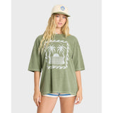 Billabong Billabong Women's Wave Stamp Short Sleeve Cotton T-Shirt - Army Green Army Green XS Womens T-Shirts