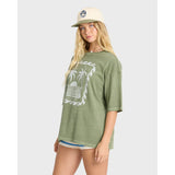 Billabong Billabong Women's Wave Stamp Short Sleeve Cotton T-Shirt - Army Green Army Green XS Womens T-Shirts