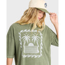 Billabong Billabong Women's Wave Stamp Short Sleeve Cotton T-Shirt - Army Green Army Green XS Womens T-Shirts