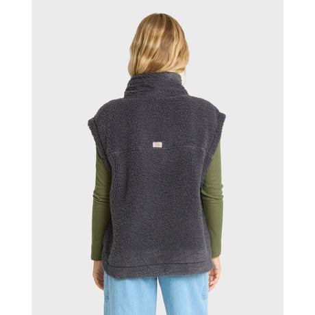 Billabong Billabong Women's Waver Sherpa Vest - Black Sands Black Sands XS Womens Pull Over Hoodies