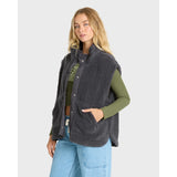 Billabong Billabong Women's Waver Sherpa Vest - Black Sands Black Sands XS Womens Pull Over Hoodies