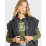 Billabong Billabong Women's Waver Sherpa Vest - Black Sands Black Sands XS Womens Pull Over Hoodies