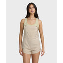 Billabong Billabong Women's Wild Pursuit Yarn-Dyed Overalls - Oatmeal Oatmeal XS Womens Rompers