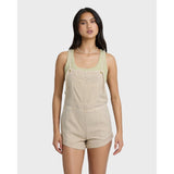 Billabong Billabong Women's Wild Pursuit Yarn-Dyed Overalls - Oatmeal Oatmeal XS Womens Rompers