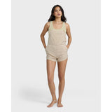 Billabong Billabong Women's Wild Pursuit Yarn-Dyed Overalls - Oatmeal Oatmeal XS Womens Rompers