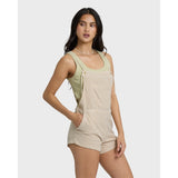 Billabong Billabong Women's Wild Pursuit Yarn-Dyed Overalls - Oatmeal Oatmeal XS Womens Rompers