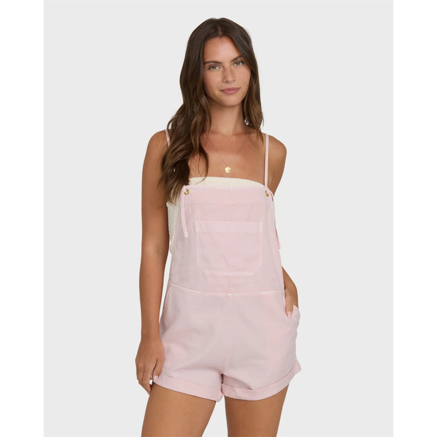 Billabong Billabong Women's Wild Pursuit Yarn-Dyed Overalls - Rosewater Rosewater XS Womens Rompers