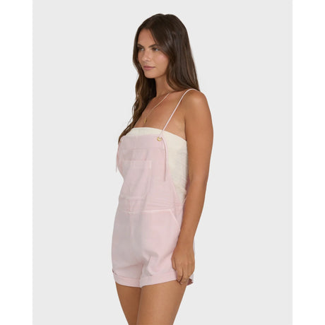 Billabong Billabong Women's Wild Pursuit Yarn-Dyed Overalls - Rosewater Rosewater XS Womens Rompers