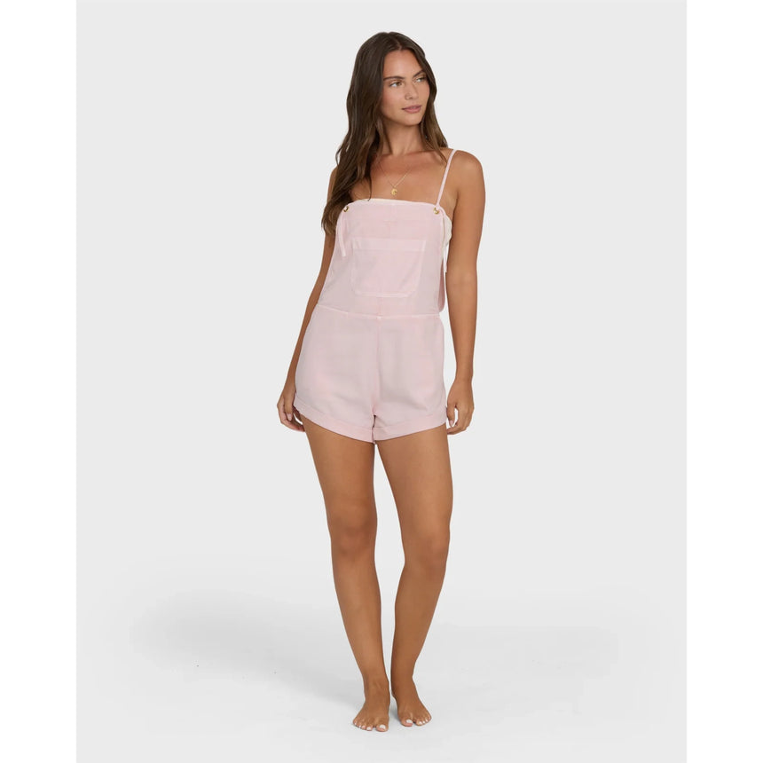 Billabong Billabong Women's Wild Pursuit Yarn-Dyed Overalls - Rosewater Rosewater XS Womens Rompers