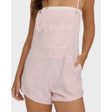 Billabong Billabong Women's Wild Pursuit Yarn-Dyed Overalls - Rosewater Rosewater XS Womens Rompers