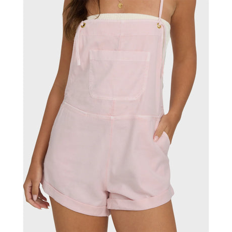 Billabong Billabong Women's Wild Pursuit Yarn-Dyed Overalls - Rosewater Rosewater XS Womens Rompers