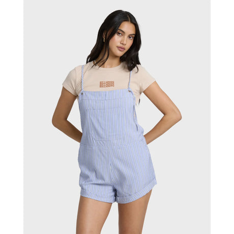 Billabong Billabong Women's Wild Pursuit Yarn-Dyed Overalls - Twilight Blue Twilight Blue XS Womens Rompers