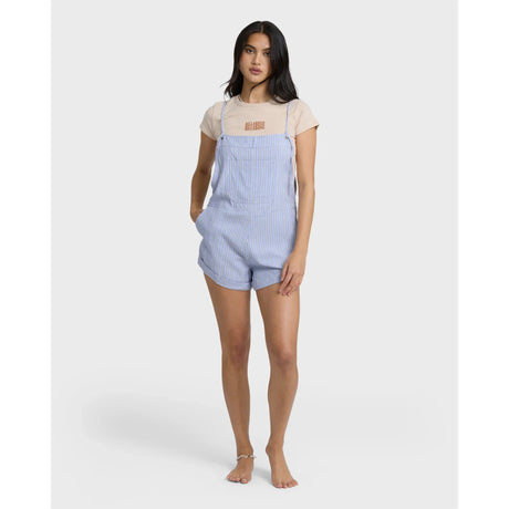 Billabong Billabong Women's Wild Pursuit Yarn-Dyed Overalls - Twilight Blue Twilight Blue XS Womens Rompers
