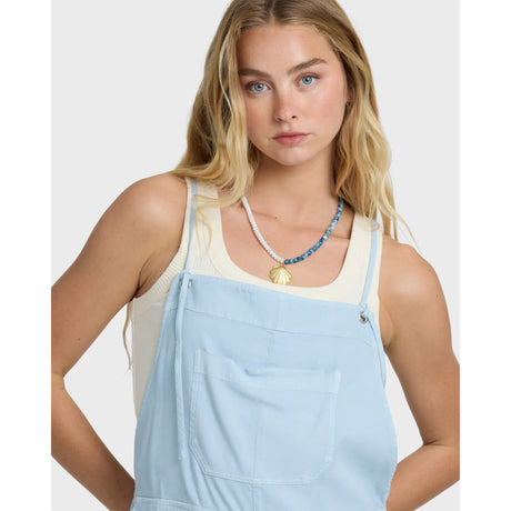 Billabong Billabong Women's Wild Pursuit Yarn-Dyed Overalls - Washed Chambray Washed Chambray XS Womens Rompers