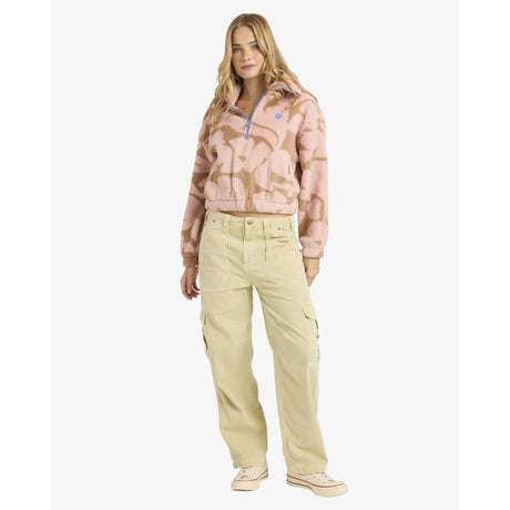 Billabong Billabong Womens Barra Half Zip Pullover - Rose Brown Rose Brown XS Womens Pull Over Hoodies