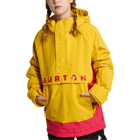 Burton Burton Kids' Frostner 2L Anorak Jacket - Goldenrod/Azalea Pink Goldenrod/Azalea Pink M Youth Girls Snowboard Jacket
