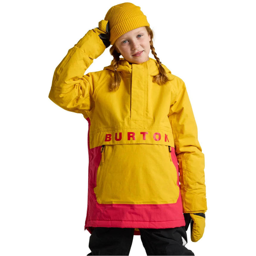 Burton Burton Kids' Frostner 2L Anorak Jacket - Goldenrod/Azalea Pink Goldenrod/Azalea Pink M Youth Girls Snowboard Jacket