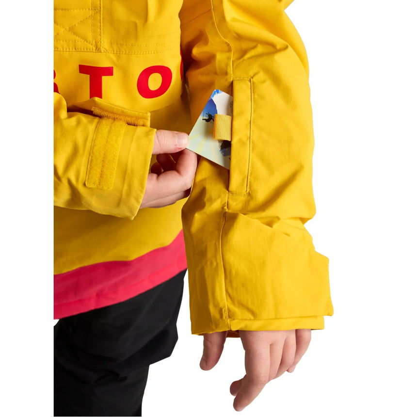 Burton Burton Kids' Frostner 2L Anorak Jacket - Goldenrod/Azalea Pink Goldenrod/Azalea Pink M Youth Girls Snowboard Jacket