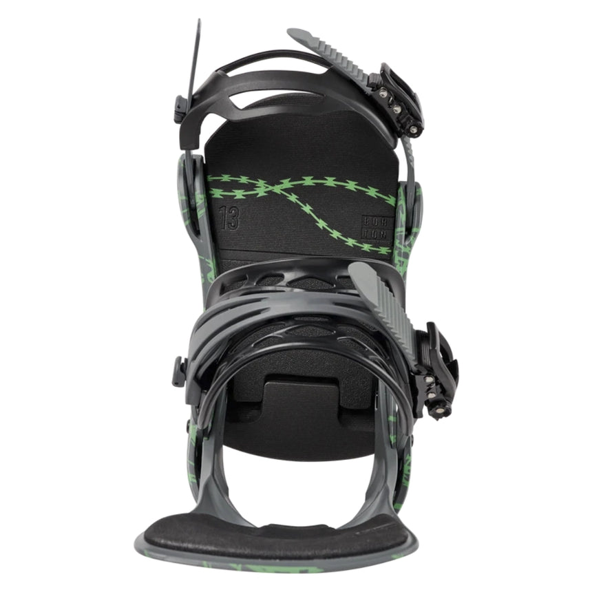 Burton Burton Men's Cartel Snowboard Bindings - Gray/Green Voltage Gray/Green Voltage M Mens Snowboard Bindings