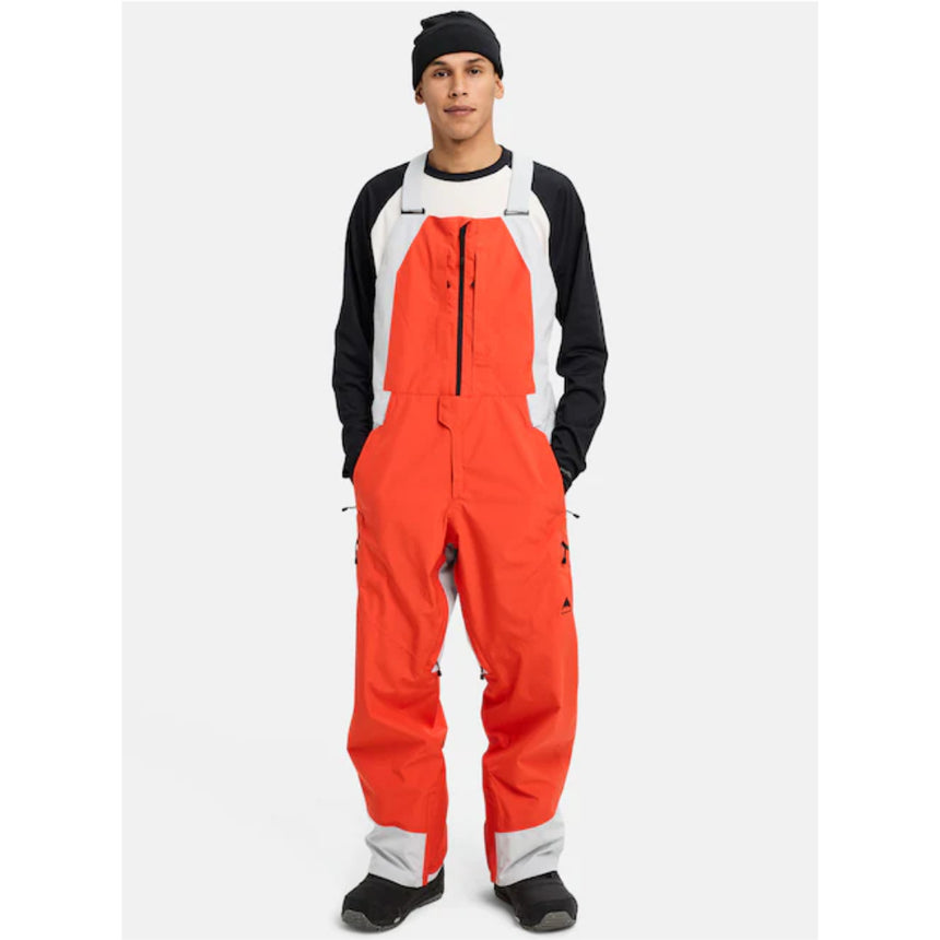Burton Men's Reserve Gore Tex 2L Bib Snowpants-Fiesta Red/Gray Cloud